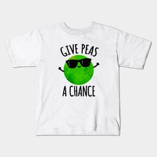 Give Peas A Chance Cute Positive Pea Pun Kids T-Shirt